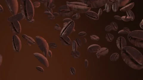 Brown coffee beans move slow motion 4k Stock Footage 151335063