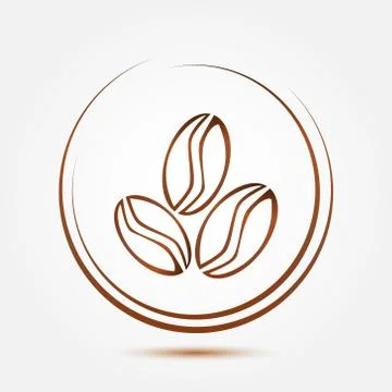 Brown coffee beans vector symbol 库存插图