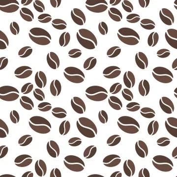 Brown coffee beens vector seamless pattern 库存插图