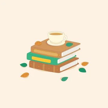 Brown coffee books Stock Illustration