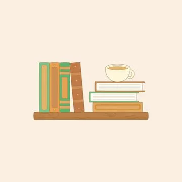 Brown coffee bookshelf Stock Illustration