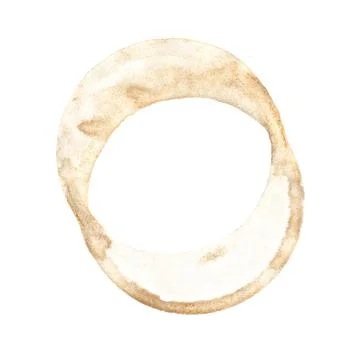 Brown Coffee Cup Mark on Isolated on White Background. Stock Illustration
