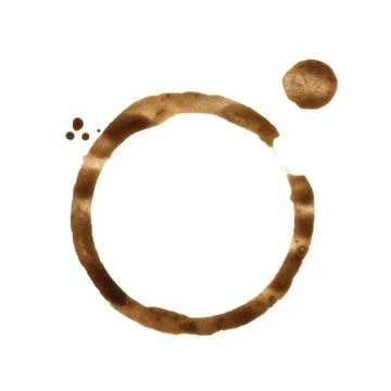 Brown Coffee Cup Mark on Isolated on White Background. Stock Illustration