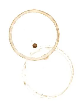 Brown Coffee Cup Mark on Isolated on White Background. Stock Illustration