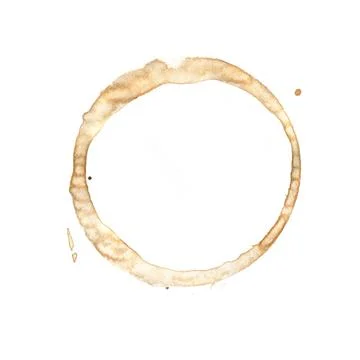 Brown Coffee Cup Mark on Isolated on White Background. Stock Illustration