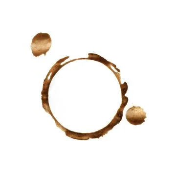 Brown Coffee Cup Mark on Isolated on White Background. Stock Illustration