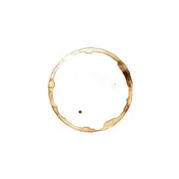 Brown Coffee Cup Mark on Isolated on White Background. Stock Illustration