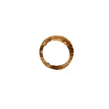 Brown Coffee Cup Mark on Isolated on White Background. Stock Illustration