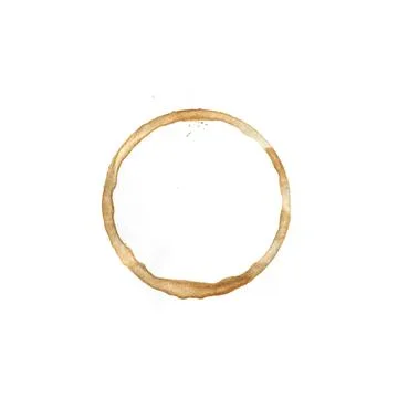 Brown Coffee Cup Mark on Isolated on White Background. Stock Illustration