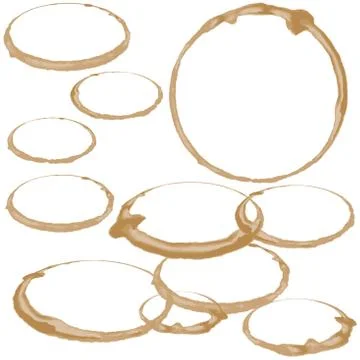 Brown Coffee cup mark on white. Stock Illustration