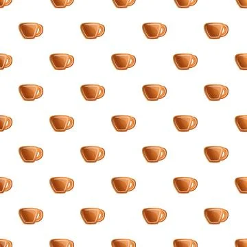 Brown coffee cup pattern seamless texture background Stock Illustration