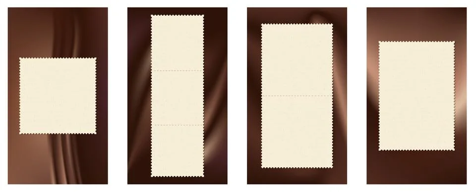 Brown coffee gradient background set with four tall story layouts. Cream paper Stock Illustration
