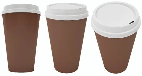 Brown coffee paper cup Stock Illustration
