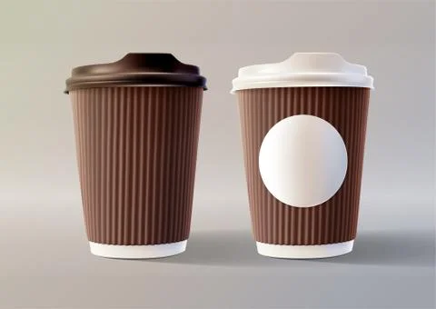Brown Coffee Ripple Cups Layered Vector Illustration EPS 10 Stock-Illustration