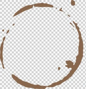 Brown coffee stain ring is appearing in flat design on transparent background Stock Illustration