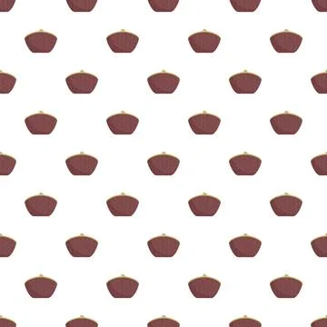 Brown coin purses creating a seamless financial pattern Stock Illustration