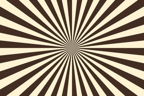 Brown color burst background. Rays background in retro style. Vector.	 Illustrazione stock