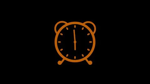 Brown color counting down alarm clock black background Illustrazione stock
