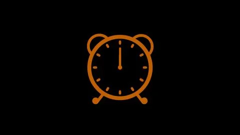 Brown color counting down alarm clock black background Illustrazione stock