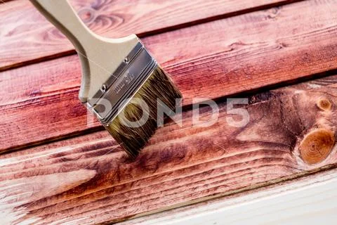Brown color painting on wooden table or fence or wall, or floor, use for home Stock Photos