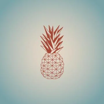 Brown color pineapple origami vector design Иллюстрация