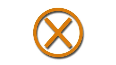 Brown color simple 3d circle X mark animation with white background Stock Footage 301616044