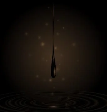 Brown colored background image circles and falling drop Stock Illustration