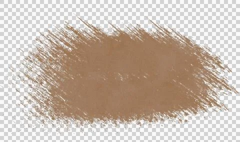 A brown-colored brush stroke on a white background with soft, blended edges Stock Photos