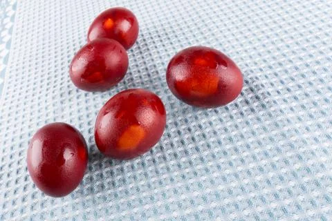 Brown colored eggs for Easter Stock Photos