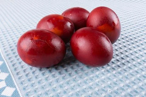 Brown colored eggs for Easter Stock Photos