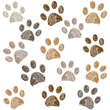 Brown colored paw print Stock Illustration