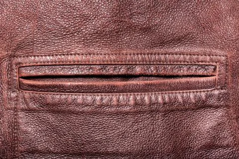 Brown colored suede material jacket texture. Foto stock