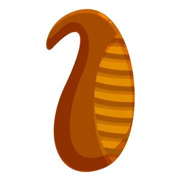 Brown comma shaped bread loaf with golden stripes baking in the oven イラスト素材