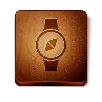 Brown Compass icon isolated on white background. Windrose navigation symbol.  Stock Illustration