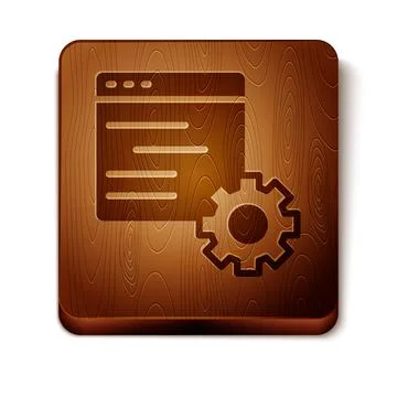 Brown Computer api interface icon isolated on white background. Application Stockillustratie