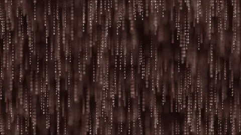 Brown computer code on the screen, 3D rendering Stock Illustration