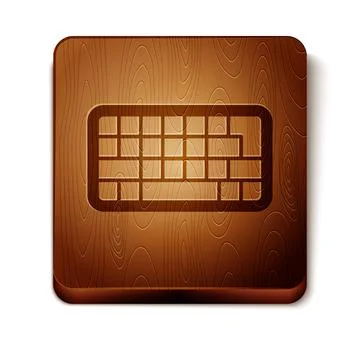 Brown Computer keyboard icon isolated on white background. PC component sign Stock-Illustration