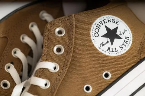 Brown Converse Chuck Taylor All Star Malden Street Vintage Athletic shoes Stock Photos