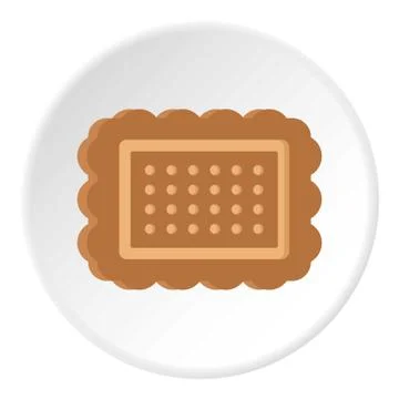 Brown cookie icon circle Stock Illustration