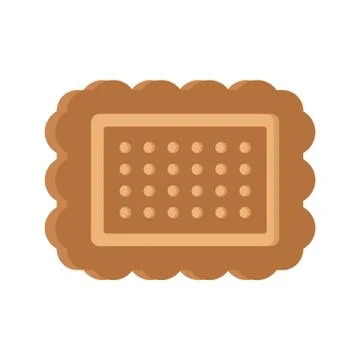 Brown cookie icon, flat style Stock Illustration