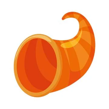 Brown cornucopia on white background Stock Illustration