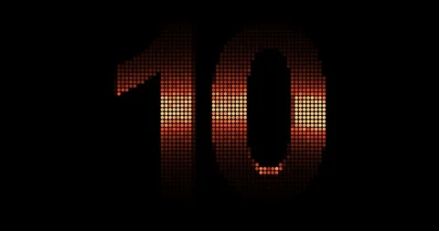 Brown countdown from 10 to 1 with alpha for dark background Video stock 105026172