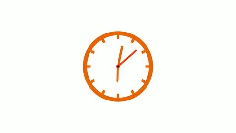 Brown counting down clock isolated on white background Illustrazione stock