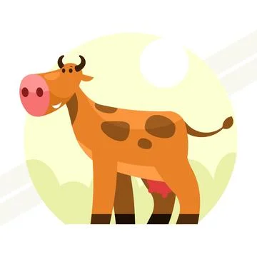 Brown-cow Stock Illustration