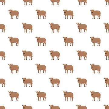 Brown cow pattern farming and livestock cartoon Stock Illustration