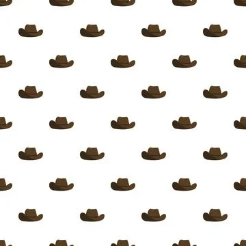 Brown cowboy hat pattern western style seamless texture Stock Illustration