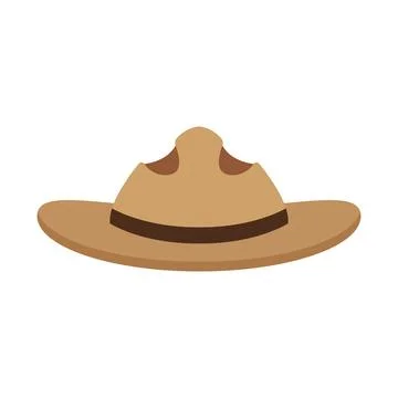 Brown cowboy hat. Vector Stock Illustration