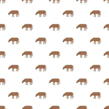 Brown cows repeating pattern on white background Ilustración de archivo