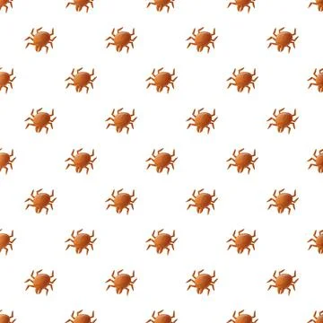 Brown crab seamless pattern repeating marine animal texture 库存插图