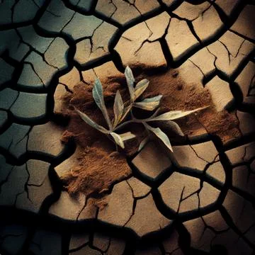 Brown cracked desert soil surface abstract background. Stock Illustration